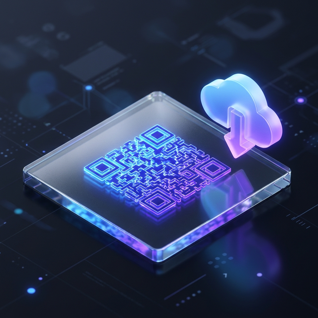 Download QR Code completely distinct 3D mockup